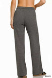 Zenana Ribbed Drawstring Lounge Pants - Trendsi - Flyclothing LLC