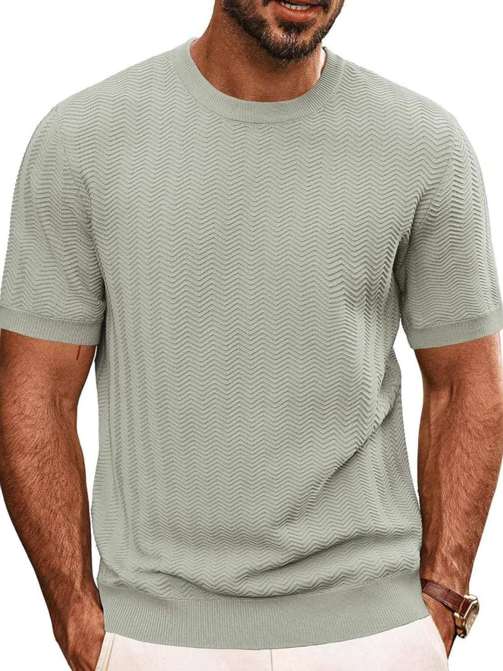 Men's Full Size Round Neck Short Sleeve T-Shirt Plus Size - Trendsi - Flyclothing LLC
