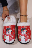 Snowman Round Toe Faux Fur Slippers - Trendsi - Flyclothing LLC