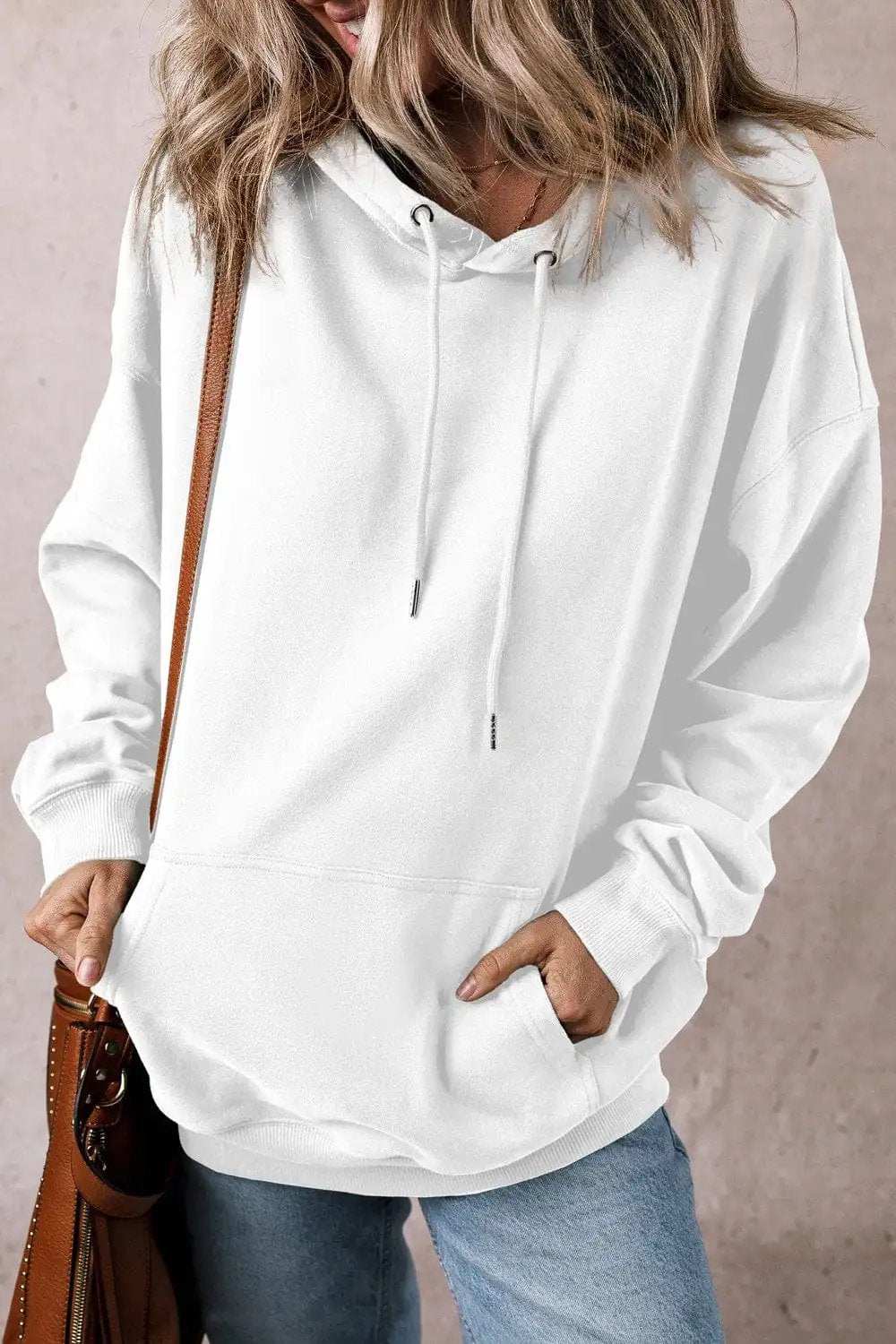Drawstring Pocketed Long Sleeve Hoodie - Trendsi - Flyclothing LLC