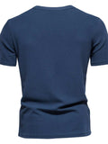 Men's Waffle-Knit Short Sleeve T-Shirt - Trendsi - Flyclothing LLC