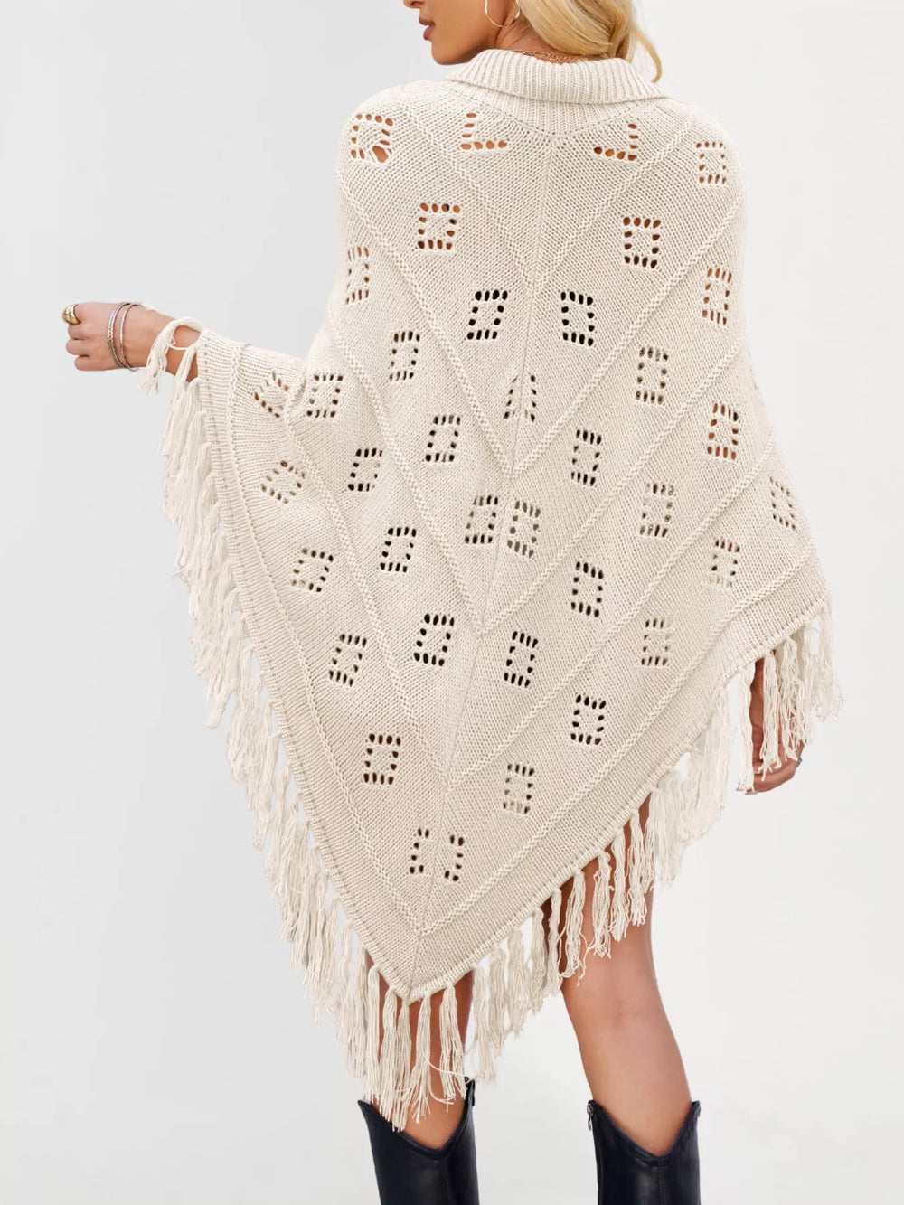 Fringe Openwork Knit Cover Up - Trendsi - Flyclothing LLC