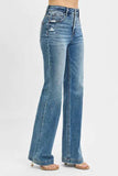 RISEN Full Size Distressed Detail Bootcut Jeans Plus Size - Trendsi - Flyclothing LLC