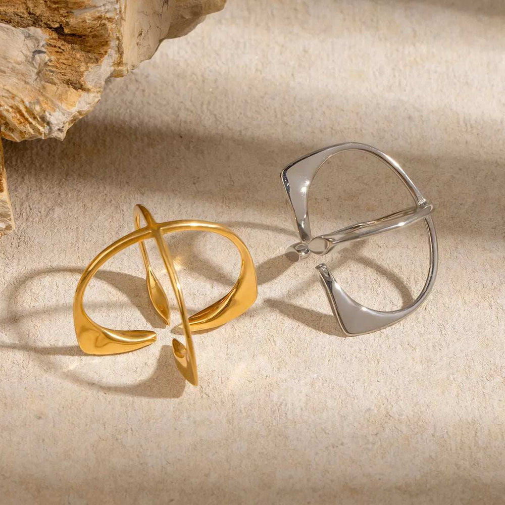 Stainless Steel Crisscross Open Ring - Trendsi - Flyclothing LLC