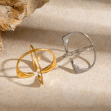 Stainless Steel Crisscross Open Ring - Trendsi - Flyclothing LLC