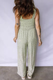 Smocked Bodice Square Neck Sleeveless Floral Jumpsuit - Trendsi - Flyclothing LLC