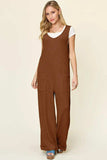 Double Take Full Size Texture Sleeveless Wide Leg Jumpsuit - Trendsi - Flyclothing LLC