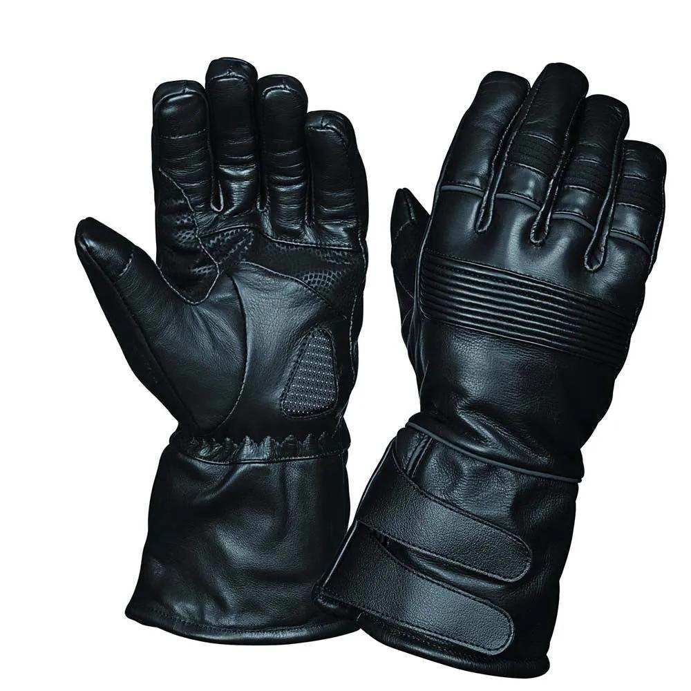 Mens Gauntlet Leather Gloves - Unik Just for Bikers - Flyclothing LLC