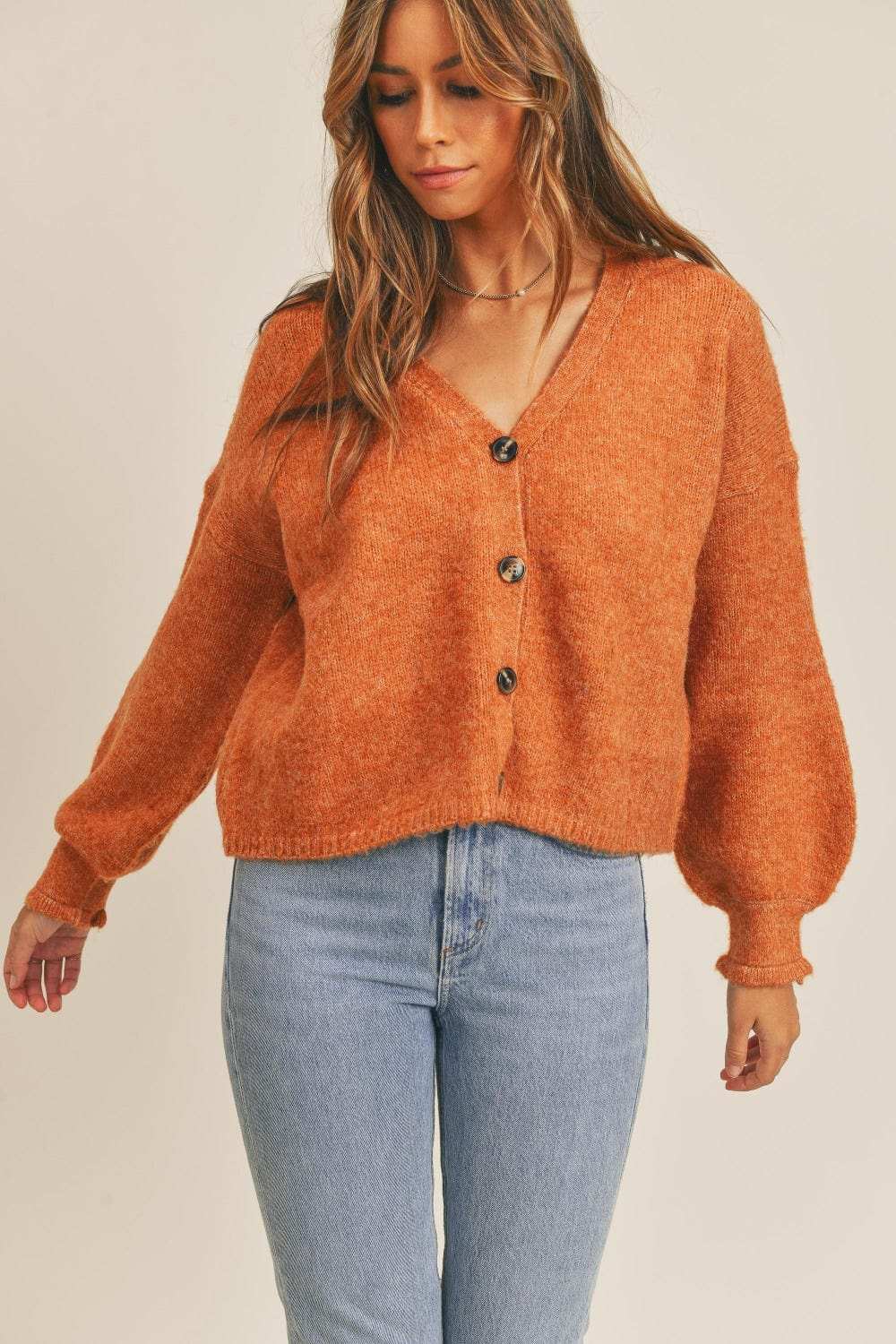 MABLE Long Sleeve Button Down Sweater Cardigan - Trendsi - Flyclothing LLC