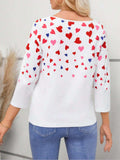 Heart Round Neck Long Sleeve T-Shirt - Trendsi - Flyclothing LLC