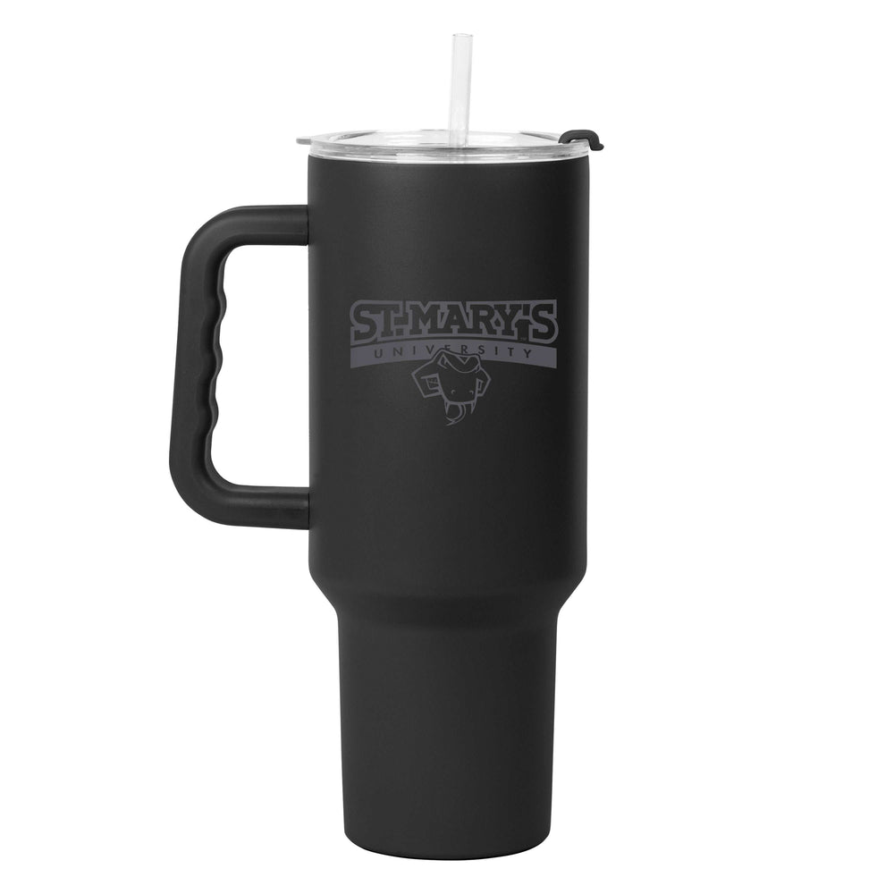 St. Marys - Texas 40oz Black Tonal Powder Coat Tumbler - Logo Brands - Flyclothing LLC