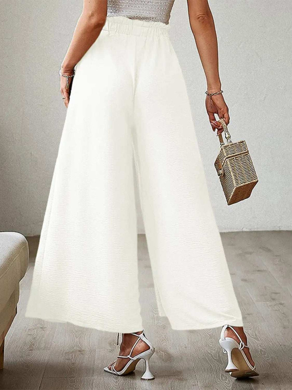 Tied Slit Wide Leg Pants - Trendsi - Flyclothing LLC
