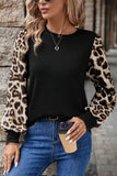 Leopard Long Sleeve Blouse - Trendsi - Flyclothing LLC