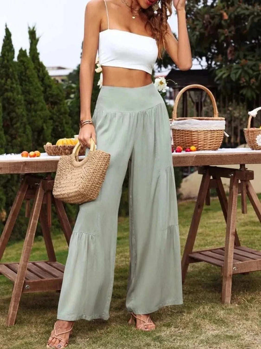 High Waist Wide Leg Pants - Trendsi - Flyclothing LLC