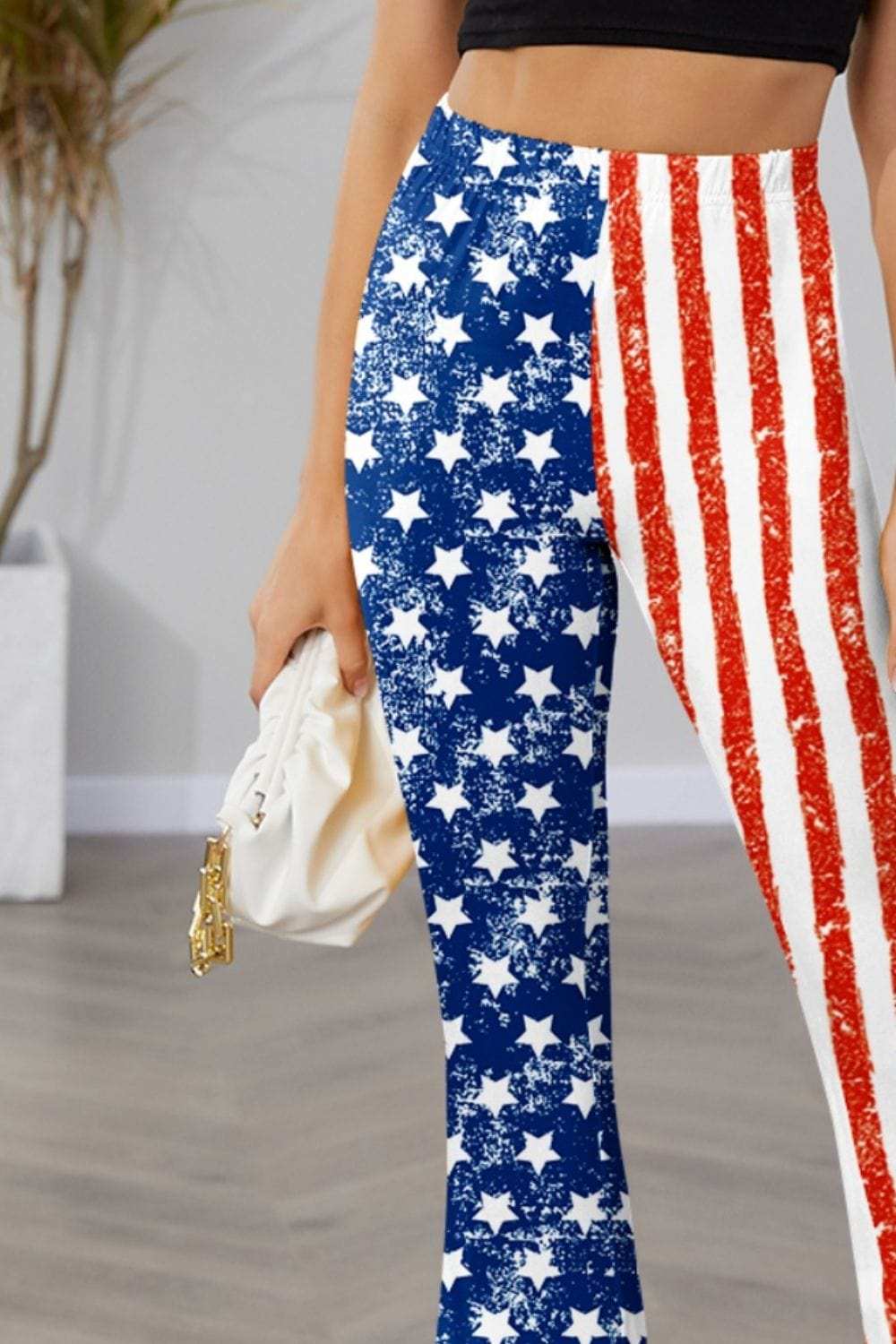 Star & Stripes High Waist Bootcut Pants - Trendsi - Flyclothing LLC