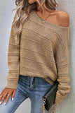 Boat Neck Dropped Shoulder Sweater - Trendsi - Flyclothing LLC