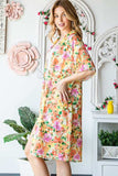 Heimish Full Size Half Sleeve Multi Color Floral Open Cardigan Plus Size - Trendsi - Flyclothing LLC