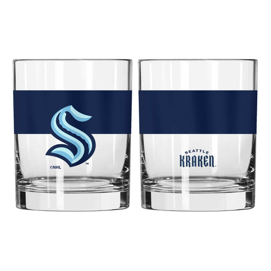 Seattle Kraken 14oz Colorblock Rocks Glass - Logo Brands - Flyclothing LLC