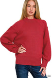Zenana Viscose Mock Neck Exposed Seam Sweater - Trendsi - Flyclothing LLC