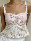Lace Detail Floral Sweetheart Neck Cami - Trendsi - Flyclothing LLC