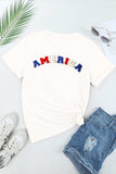 AMERICA Round Neck Short Sleeve T-Shirt - Trendsi - Flyclothing LLC