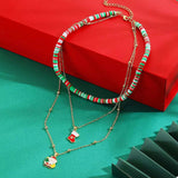 Colorful Christmas Charm Layered Necklace - Trendsi - Flyclothing LLC