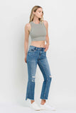 Vervet by Flying Monkey Full Size Mid Rise Distressed Cropped Flare Jeans - Trendsi - Flyclothing LLC