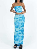 Printed Tube Top and Maxi Skirt Set - Trendsi - Flyclothing LLC