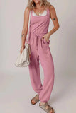 Elastic Waist Sleeveless Square Neck Jumpsuit - Trendsi - Flyclothing LLC