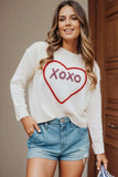 XOXO Round Neck Drop Shoulder Sweater - Trendsi - Flyclothing LLC