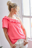 BiBi Ruffled Asymmetrical Crepe One Shoulder Top - Trendsi - Flyclothing LLC