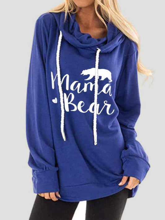 Drawstring Letter Graphic Long Sleeve Hoodie - Trendsi - Flyclothing LLC