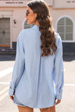 Striped Button Up Long Sleeve Shirt - Trendsi - Flyclothing LLC