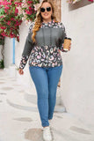 Plus Size Leopard Dropped Shoulder Long Sleeve Hoodie - Trendsi - Flyclothing LLC