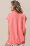 BiBi French Terry Drop Shoulder Basic Top - Trendsi - Flyclothing LLC