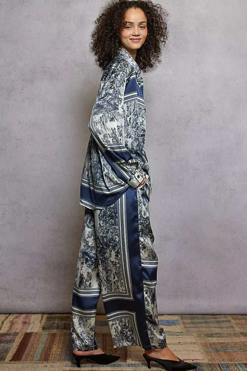 POL Floral Printed Woven Wide Leg Drawstring Pants - Trendsi - Flyclothing LLC