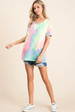 BiBi Tie Dye French Terry Print Top - Trendsi - Flyclothing LLC