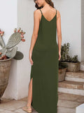 Slit Scoop Neck Sleeveless Dress - Trendsi - Flyclothing LLC