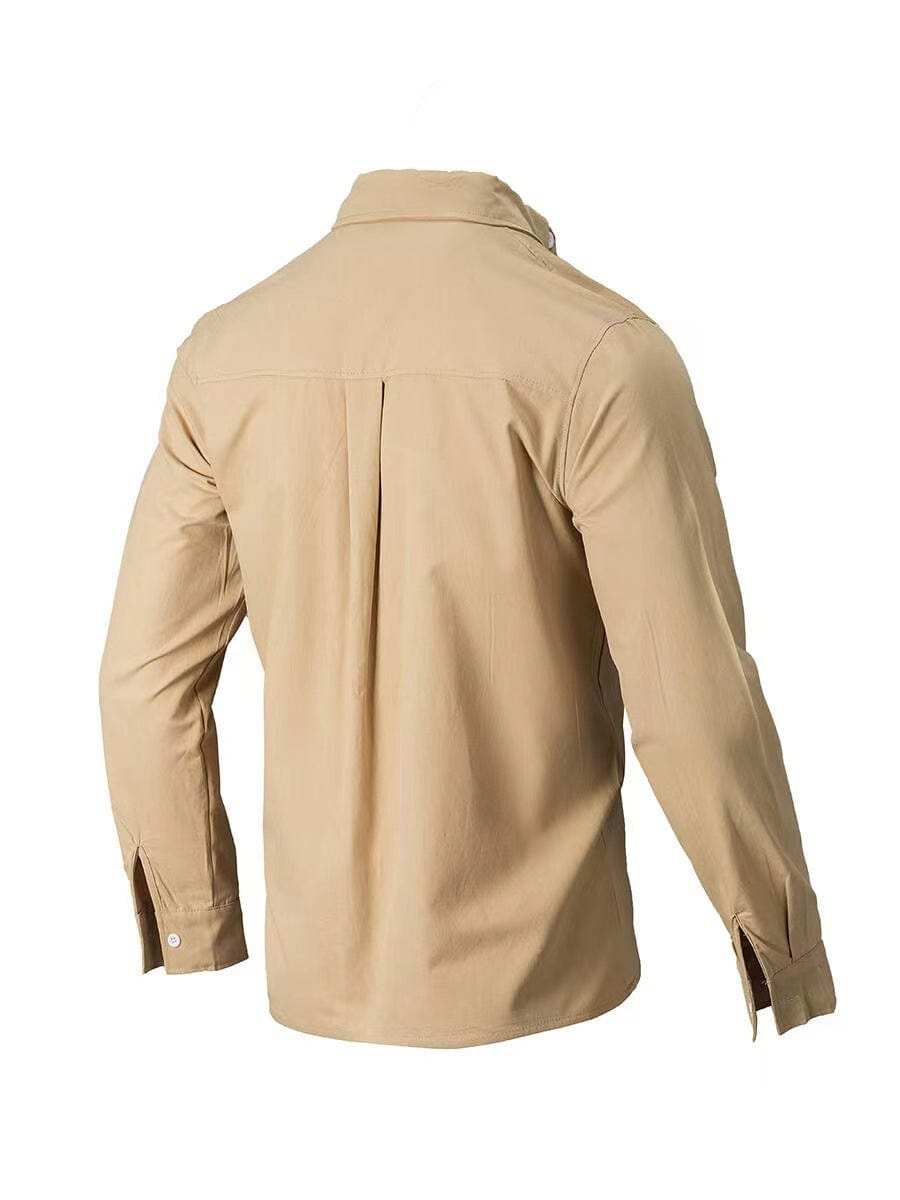 Men's Full Size Collared Neck Button Down Shirt Plus Size - Trendsi - Flyclothing LLC