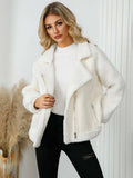 Pocketed Sherpa Zip Up Long Sleeve Jacket - Trendsi - Flyclothing LLC