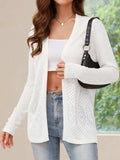Openwork Open Front Long Sleeve Cardigan - Trendsi - Flyclothing LLC