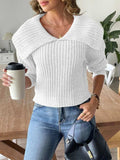 Cable-Knit Long Sleeve Sweater - Trendsi - Flyclothing LLC