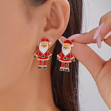 Christmas Santa Claus Stud Earrings - Trendsi - Flyclothing LLC