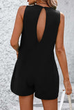 Round Neck Sleeveless Front Pocket Romper - Trendsi - Flyclothing LLC