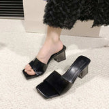 Open Toe Block Heel Sandals - Trendsi - Flyclothing LLC