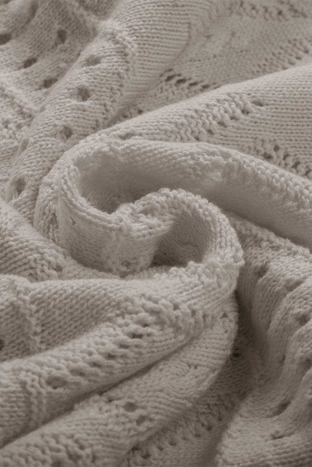 Hollow Out Johnny Collar Sweater - Trendsi - Flyclothing LLC