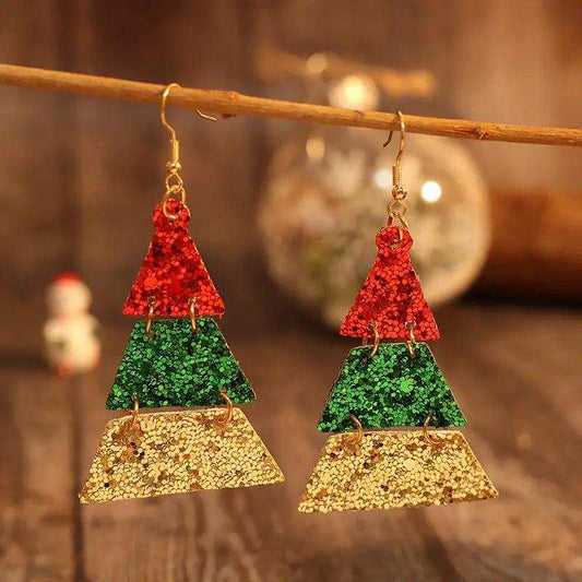 PU Leather Sequin Earrings - Trendsi - Flyclothing LLC