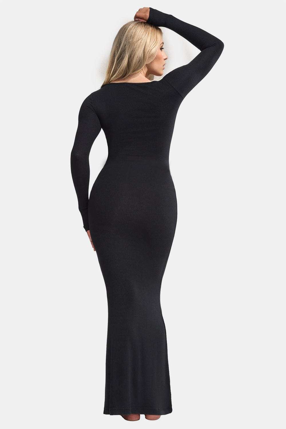 Basic Bae Built-In Shapewear Square Neck Long Sleeve Maxi Dress - Trendsi - Flyclothing LLC