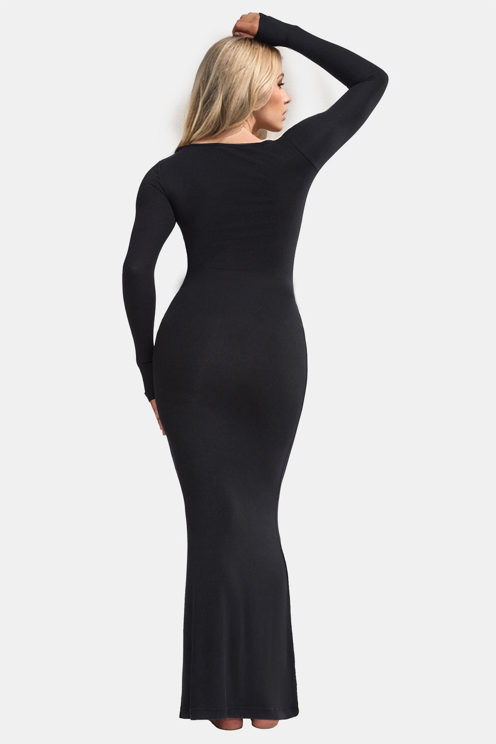 Basic Bae Built-In Shapewear Square Neck Long Sleeve Maxi Dress - ShopBasicbae - Flyclothing LLC