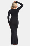 Basic Bae Built-In Shapewear Square Neck Long Sleeve Maxi Dress - ShopBasicbae - Flyclothing LLC